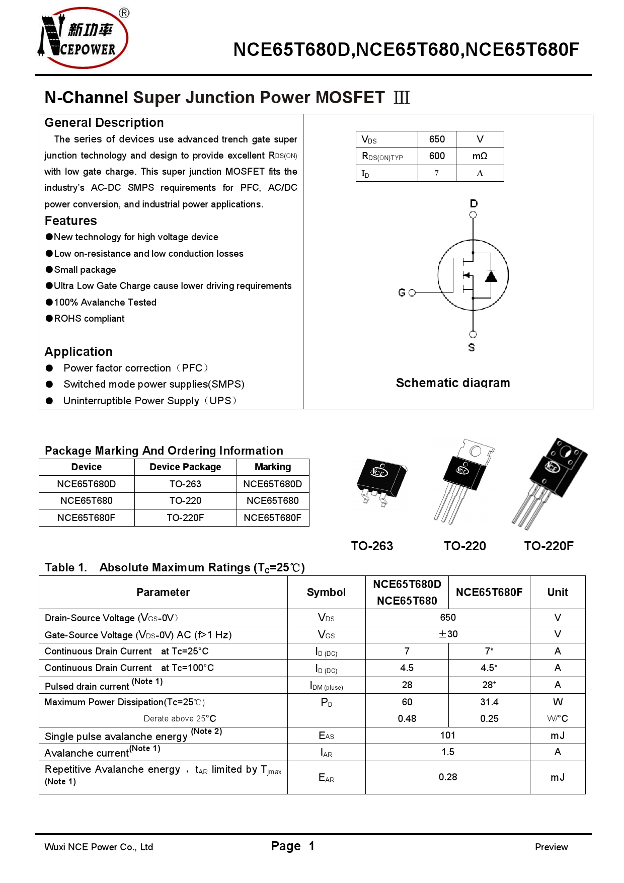 NCE65T680F